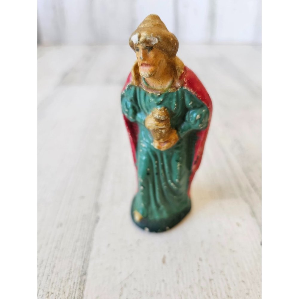 Vintage German Wiseman nativity incense Mer village Xmas